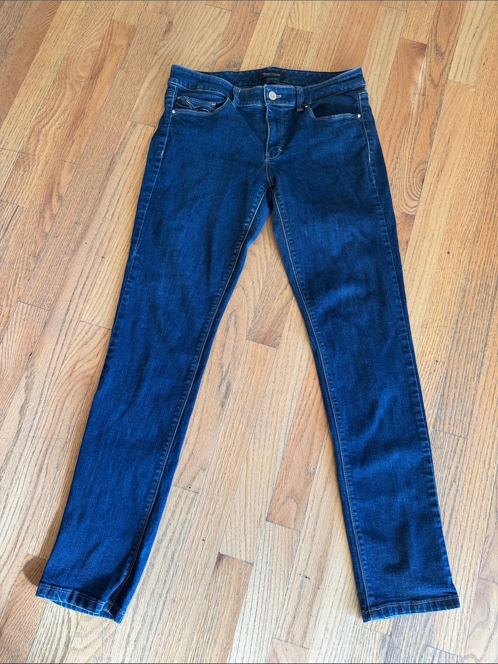White House Black Market Deep Indigo Skinny Jeans Size: 10R